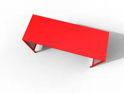 Bus Stop Low-poly 3D model 10