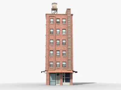 Apartment Building x31 Low-poly 3D model