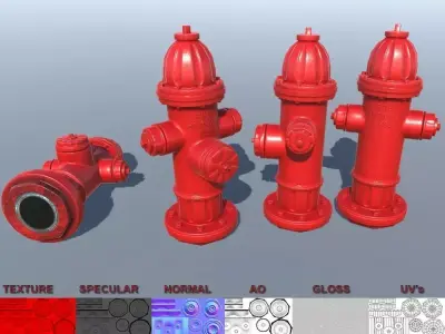 Fire Hydrant Low-poly 3D model