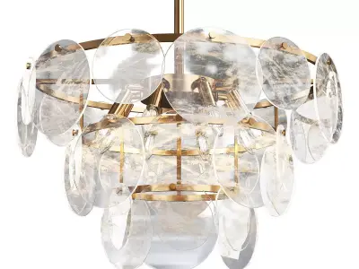 JACKLYN chandelier with clear glass circles and gold accents Low-poly 3D model