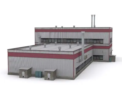 Hangar a3 Low-poly 3D model