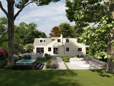 Garden Landscape 3D Model - SketchUp and Lumion Scene 3D model 3D model