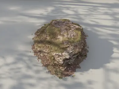 Mossy Forest Rock A Single Free 3D model