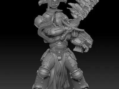 Steel Sanctifier 10 Sgt - Sci-Fi Miniature STL -15 Modular Parts 3D print model