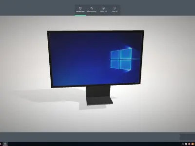Monitor with windows Low-poly 3D model