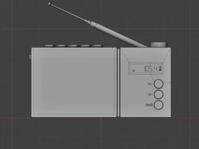 Basic small portable Radio - PBR Low-poly 3D model