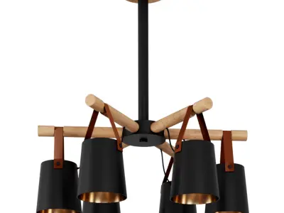 Modern Nordic Drop Down Pendant Chandelier 6 3D model