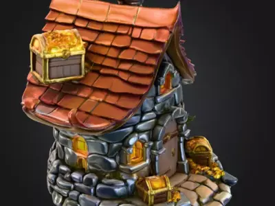 Haven of Gold and Secrets House Low-poly 3D model