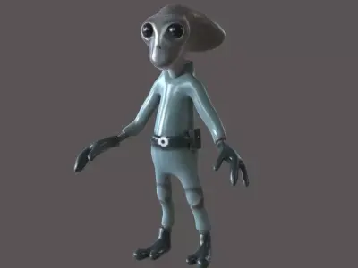 Alien Toon Low-poly 3D model