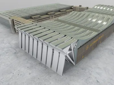 EDDF Lufthansa Hangar Low-poly 3D model