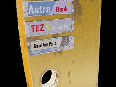 Fuelpump Sign Free low-poly 3D model