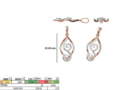 Light Weight Pendant STL OBJ FBX JCD Details 3D print model