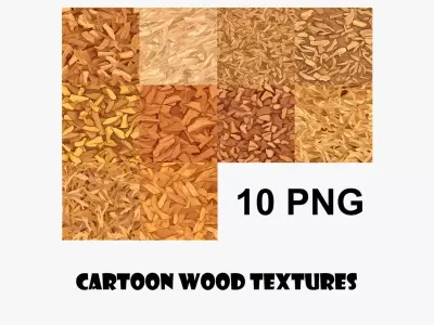 Cartoon Wood Textures Pack 12 - 10x PNG  Texture
