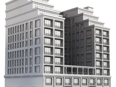 Multi storey modern house 08 3D model