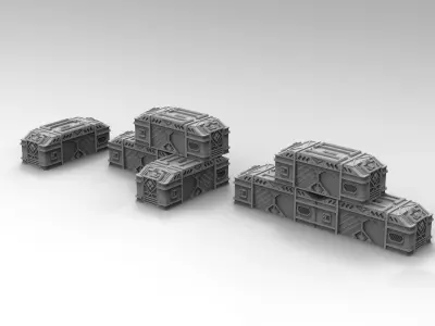 Legion Longsword Mortar ammo crates 3D print model