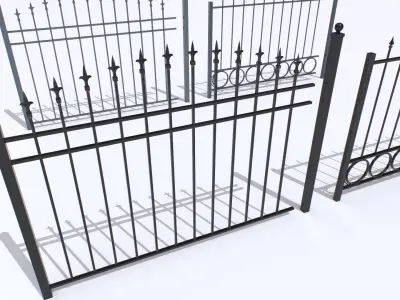 Metal Fences Pack 3 Low-poly 3D model