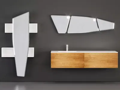 Arblu Lineo Vanity unit with doors 3D model