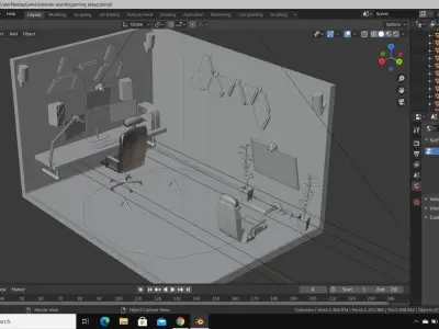 Full Gaming setup Low-poly 3D model