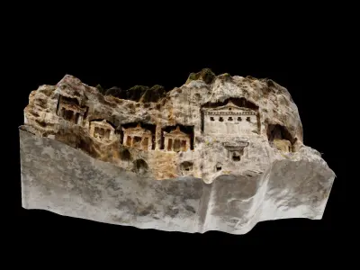 Lycian King Tombs Dalyan Turkey Printable STL 3D Model 3D print model