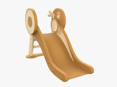Kid Park Slide Park Equipment Interior Orange 3D model