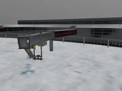 EDDH Terminal Low-poly 3D model