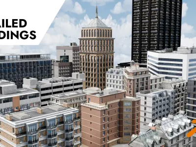City Buildings Kitbash Pack of 22 Detailed Models Blender  3D model