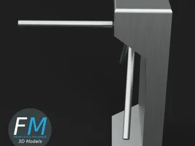 Vertical turnstile gate 3D model