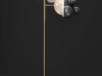 Giopato and Coombes floor lamp BOLLE 6 bubble FROST  GOLD 3D model