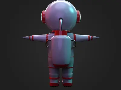 Stylized Cartoon Astronaut Character 3D model