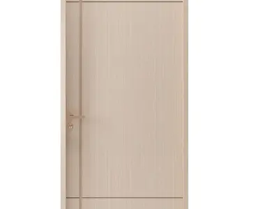 Modern wood doors with gold elements 3D model