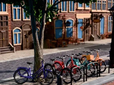 Amsterdam Street Low-poly 3D model