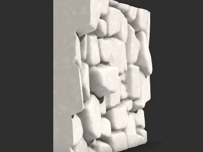Low Poly Fieldstone Wall Prop 3D print model