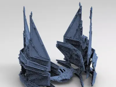 Sci-Fi Ocean Tech ship barrior Shield 3 3D model