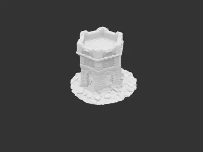 Old Ruin Castle Tower - Perfect for Wargaming 3D print 3D print model