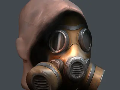 gas mask Helmet scifi military combat 3d futuristic technology Low-poly 3D model