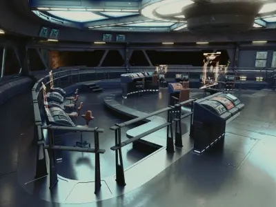 Starship Command Center High Poly PBR 3D model