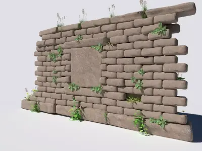Overgrown Wall 3D model