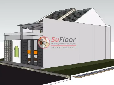 House 6x10m code 659 - Sketchup 3D model 3D model 3D model