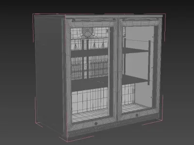 Husky Double Glass Door Alfresco Bar Drinks Chiller 3D model