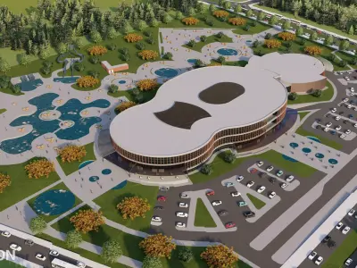 Modern Shopping Mall and Waterpark Complex  3D model