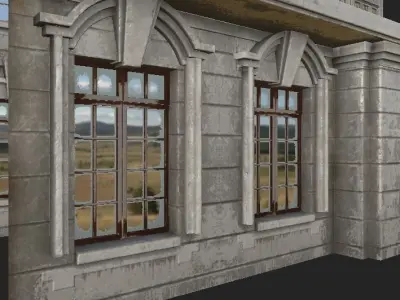 Modular Office Building Kit  Low-poly 3D model