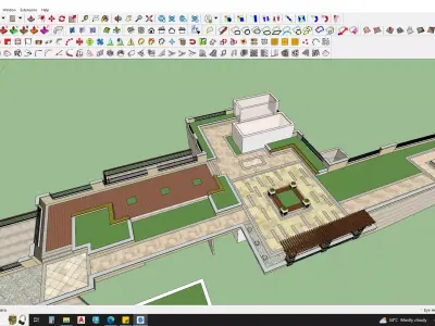 3d model of roof top landscape 3D model