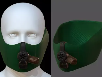 Gas mask helmet 3d model scifi Low-poly  Low-poly 3D model