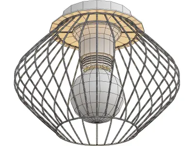 lussole gold cage ceiling light 3D model