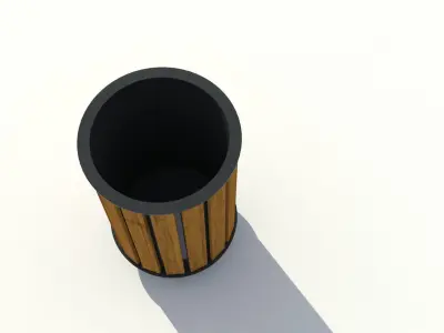 Park litter bin 01 3D model