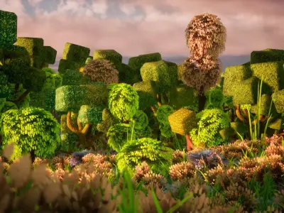 Stylized Nature Pack 140 Variations Low-poly 3D model