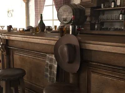  Old Western Bar PBR Textures 