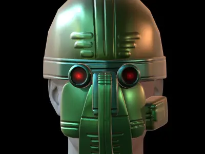 Gas mask helmet 3d model scifi Low-poly  Low-poly 3D model 298
