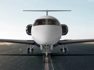  Private Jet Aircraft 650E with Cabin Rigged 