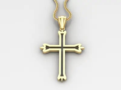 High Cross Pendant Light Gold 18K 4CP038 3D print model